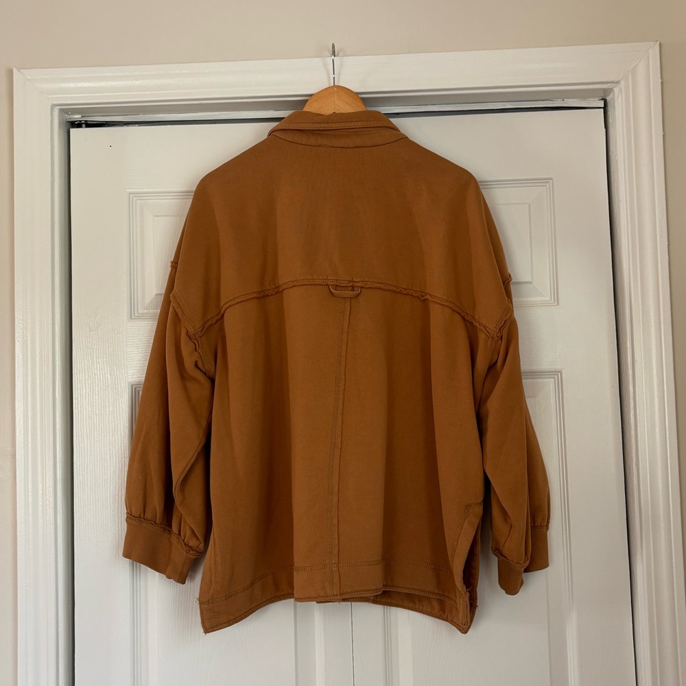 Anthropologie Pilcro Microfleece Cotton Button Front Jacket XS Honey - Picture 3 of 7